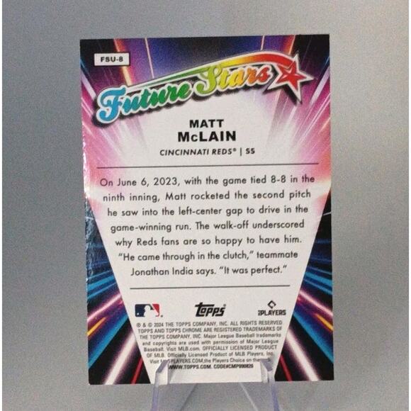 2024 Topps Chrome Update Series - Future Stars Matt McLain #FSU-8 REFRACTOR - Picture 5 of 6